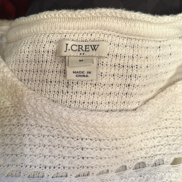 J Crew M  Mercantile White Cut Out Sweater w/ Fringe In Excellent Condition! EUC - Picture 9 of 11